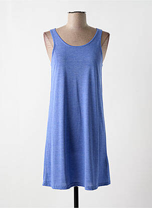 Robe courte coupe fluide sans manche bleu AKELA KEY femme