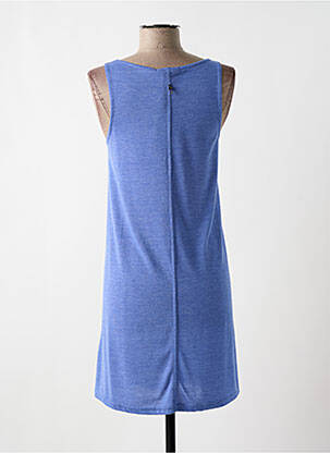 Robe courte coupe fluide sans manche bleu AKELA KEY femme