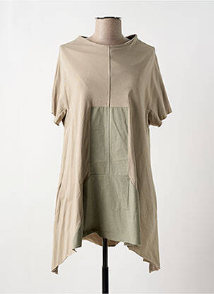 Tunique manches courtes tissage jersey beige NUOVO BORGO femme