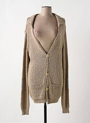 Gilet manches longues resserrée sur le bas beige GAUDI femme