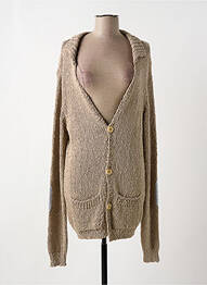 Gilet manches longues resserrée sur le bas beige GAUDI femme