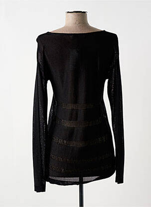 Pull coupe cintrée manches longues noir WOM & NOW femme