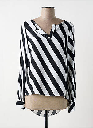 Blouse poignets boutonnés avec fente manches longues noir MANILA GRACE femme