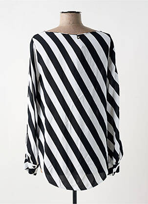 Blouse poignets boutonnés avec fente manches longues noir MANILA GRACE femme