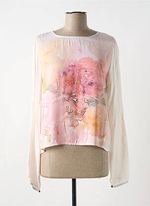 Blouse imprimé fantaisie manches longues rose LEIDIRO femme