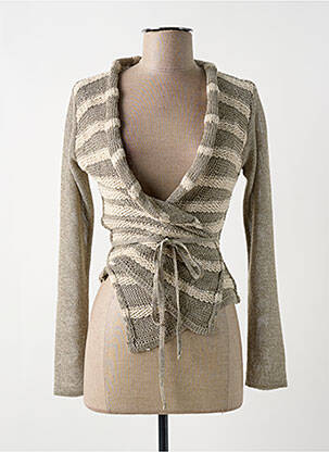 Gilet cache-cœur coupe cintrée beige SARAH PACINI femme