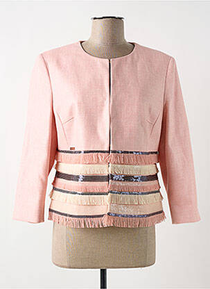 Veste chic col rond rose CRISTINA BARROS femme