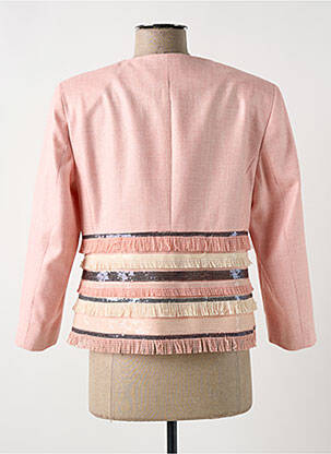 Veste chic col rond rose CRISTINA BARROS femme