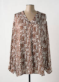 Tunique manches longues imprimé fantaisie marron MANILA GRACE femme