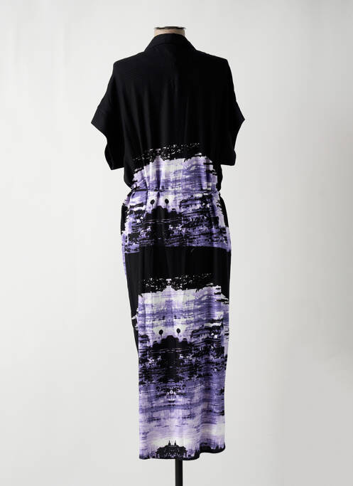 Robe longue imprimé fantaisie manches courtes violet NÜ femme