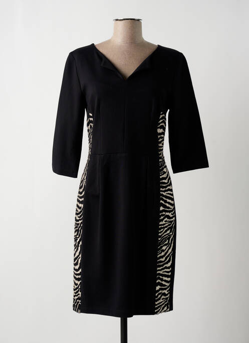 Robe mi-longue manches 3/4 manches 3/4 noir ELEONORA AMADEI femme