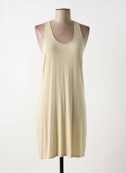 Robe mi-longue coupe fluide sans manche beige SARAH PACINI femme