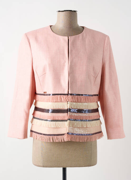 Veste chic col rond rose CRISTINA BARROS femme