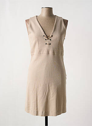 Robe courte sans manche sans manche beige WOM & NOW femme