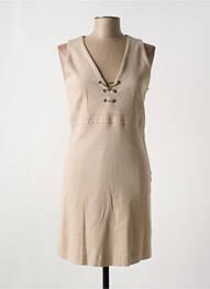 Robe courte sans manche sans manche beige WOM & NOW femme
