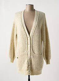 Gilet manches longues resserrée sur le bas beige MANILA GRACE femme