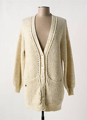 Gilet manches longues resserrée sur le bas beige MANILA GRACE femme