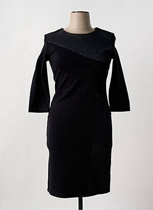 Robe mi-longue manches 3/4 manches 3/4 noir ELEONORA AMADEI femme