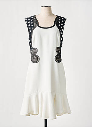 Robe mi-longue sans manche sans manche blanc LESLIE femme