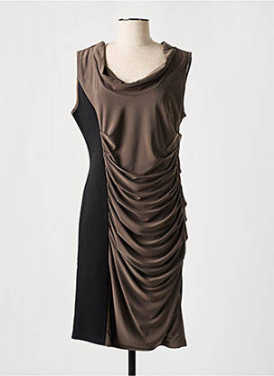 Robe mi-longue sans manche sans manche marron JOSEPH RIBKOFF femme