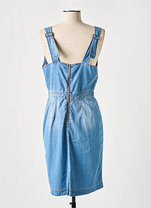 Robe mi-longue fermeture zippée au dos fines bretelles bleu EVA KAYAN femme