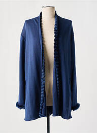 Gilet manches longues stretch bleu MAILLE DE LUXE femme