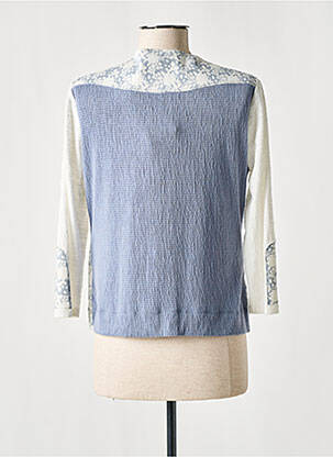 Veste casual col rond bleu POUPEE CHIC femme