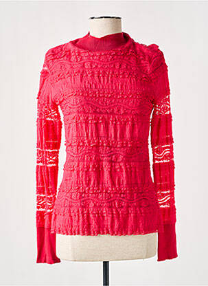 Top stretch manches longues rouge EVA KAYAN femme