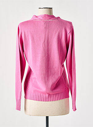 Pull col v manches longues rose LUCIA femme