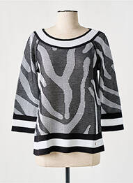 Pull col bateau manches 3/4 noir FABER femme