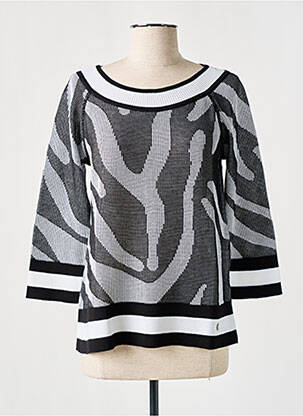 Pull col bateau manches 3/4 noir FABER femme