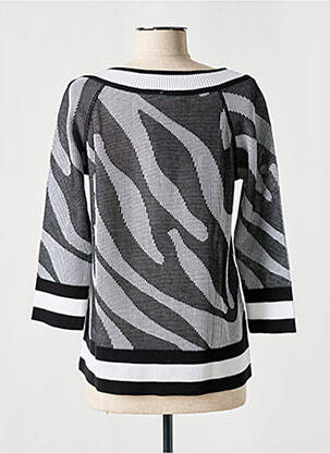 Pull col bateau manches 3/4 noir FABER femme