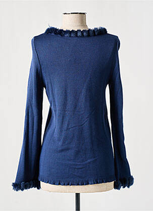 Pull coupe cintrée manches longues bleu MAILLE DE LUXE femme