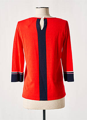 Pull coupe cintrée manches 3/4 rouge MARIA BELLENTANI femme