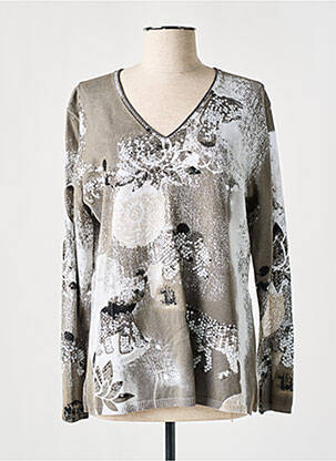 Pull coupe cintrée manches longues gris FABER femme