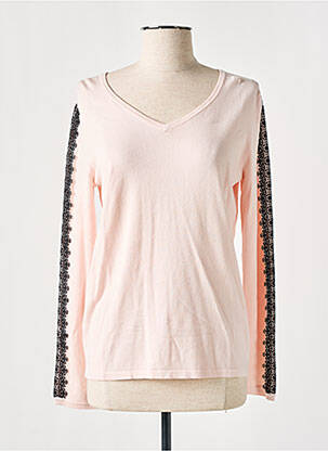 Pull coupe cintrée manches longues rose COMMA, femme