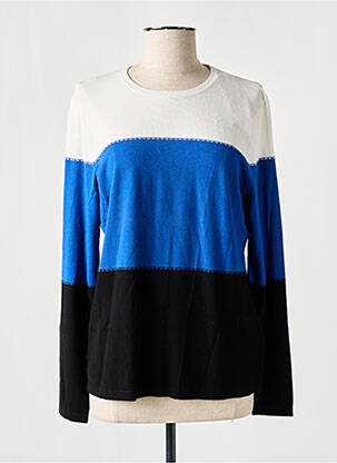 Pull coupe cintrée manches longues bleu BASLER femme