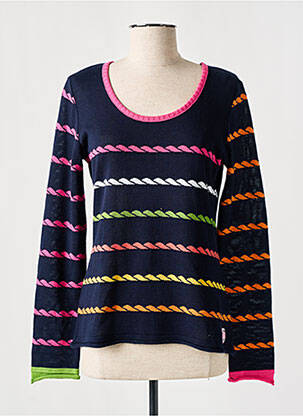 Pull coupe cintrée manches longues bleu CHASSAGNARD femme
