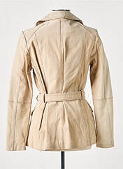 Veste en cuir beige EXZ BY EXISTENZ pour femme seconde vue