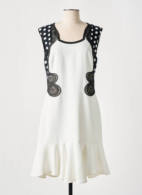 Robe mi-longue blanc LESLIE pour femme