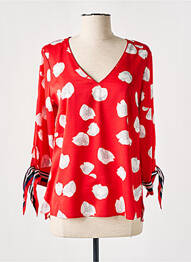 Blouse imprimé fantaisie manches 3/4 rouge COMMA, femme