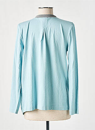 Blouse col v manches courtes bleu BASLER femme