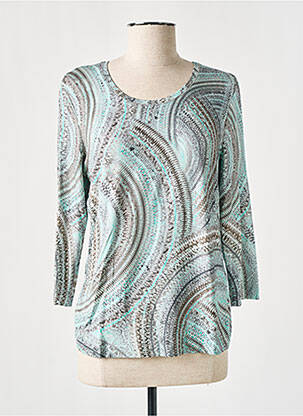 T-shirt imprimé fantaisie manches 3/4 bleu BASLER femme