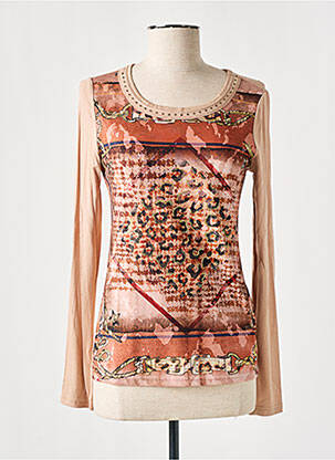 T-shirt manches longues manches longues marron LESLIE femme