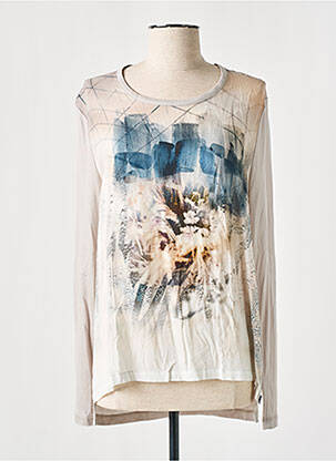 T-shirt manches longues manches longues beige PURE BY LUCIA femme