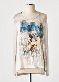 T-shirt manches longues manches longues beige PURE BY LUCIA femme