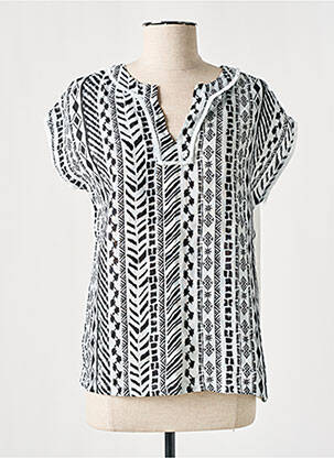 T-shirt imprimé fantaisie manches courtes noir DEVERNOIS femme