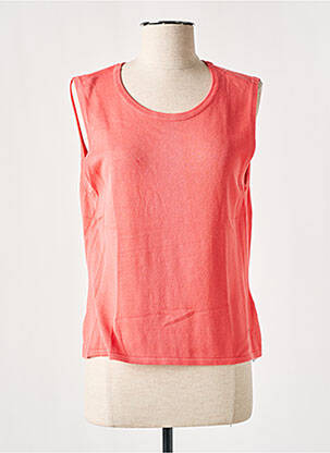 Pull coupe cintrée sans manche rose BASLER femme