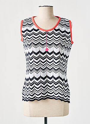 Pull coupe cintrée sans manche noir CHASSAGNARD femme