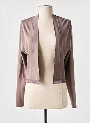 Gilet manches longues coupe cintrée marron COMMA, femme